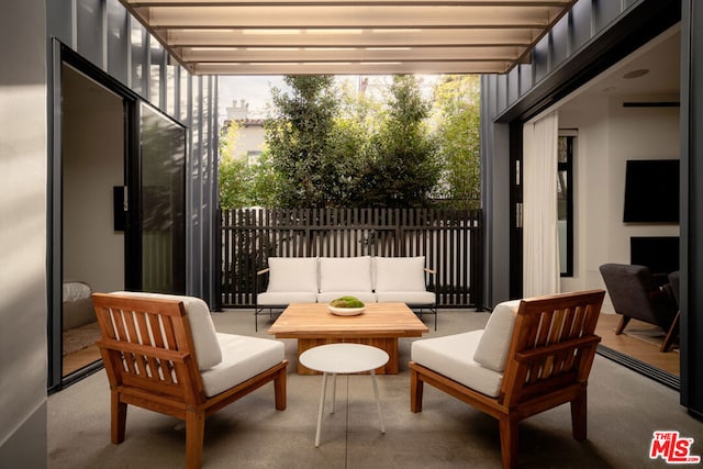 exterior space with outdoor lounge area