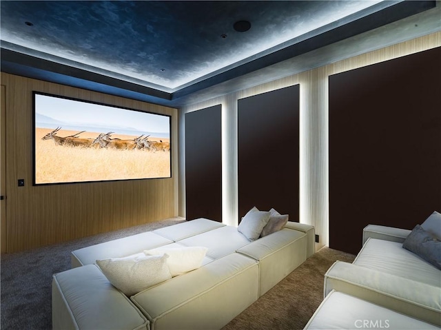 view of carpeted home theater room