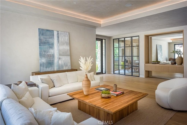 living room featuring hardwood / wood-style floors