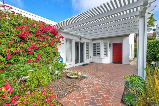 view of patio with a pergola