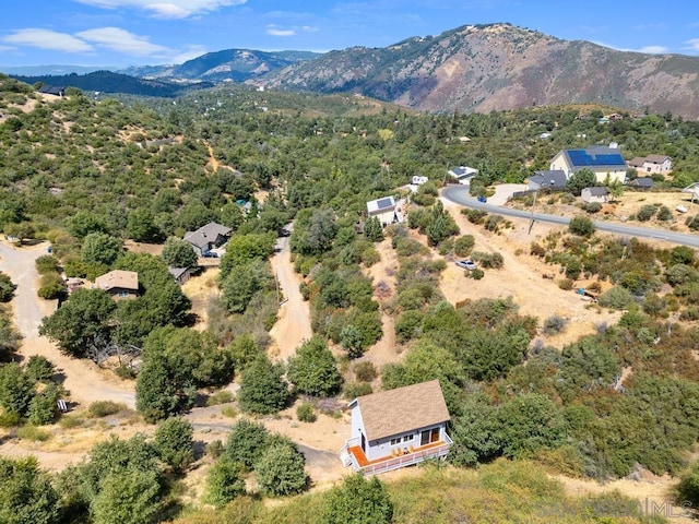 drone / aerial view with a mountain view