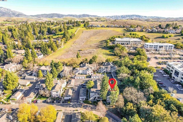 aerial view featuring a mountain view