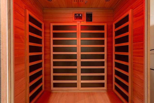 wine cellar featuring wood ceiling