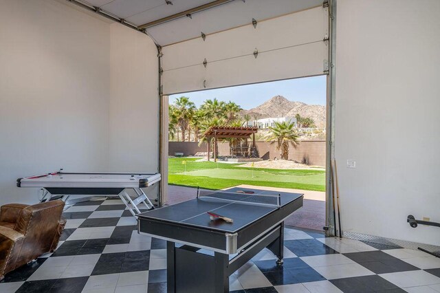 playroom with a mountain view