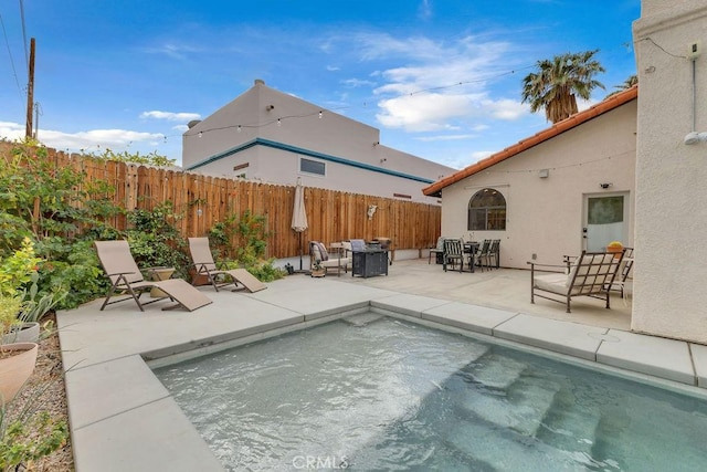 view of swimming pool with a grill