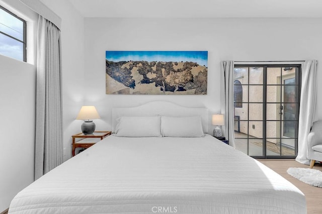 bedroom featuring light hardwood / wood-style flooring