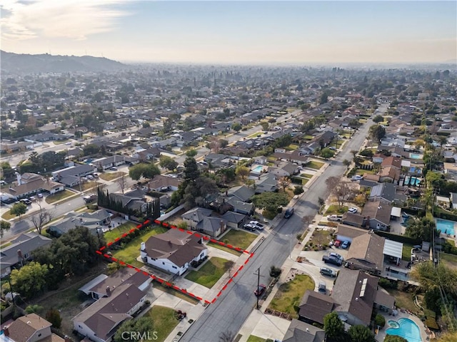 view of aerial view at dusk