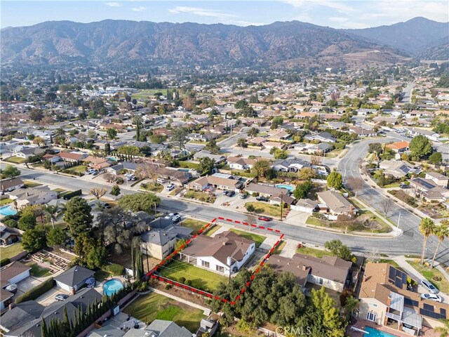 aerial view featuring a mountain view