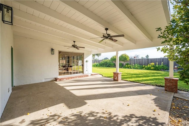 view of patio with ceiling fan