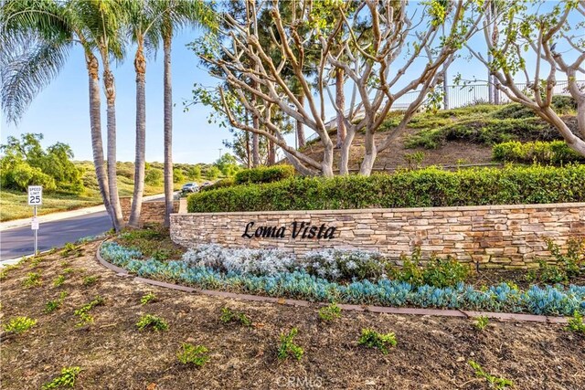 view of community sign