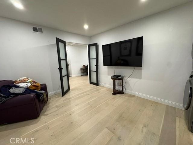 living room featuring light hardwood / wood-style floors