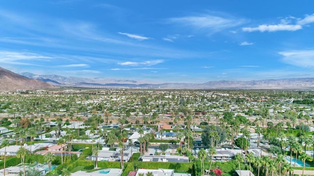 aerial view with a mountain view