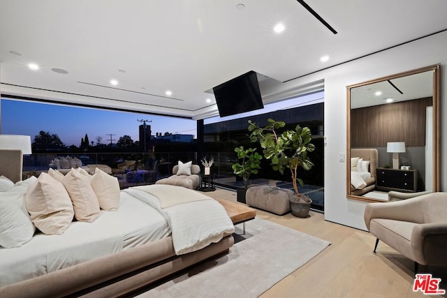 bedroom featuring light hardwood / wood-style flooring