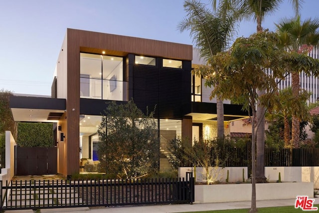 modern home with a balcony