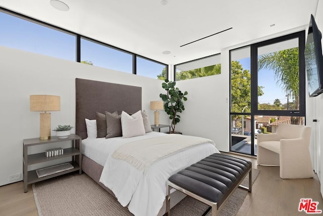 bedroom featuring light hardwood / wood-style flooring