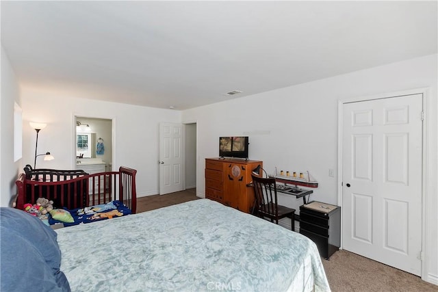 bedroom featuring carpet flooring