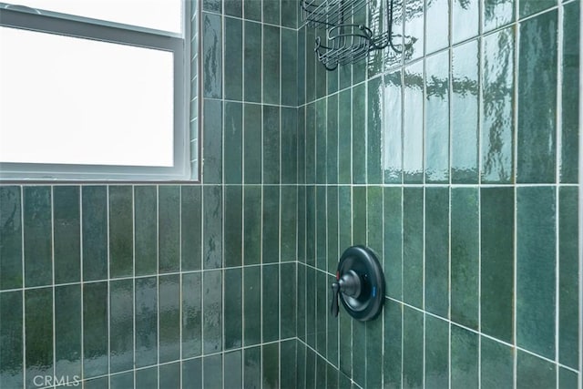 interior details with tiled shower