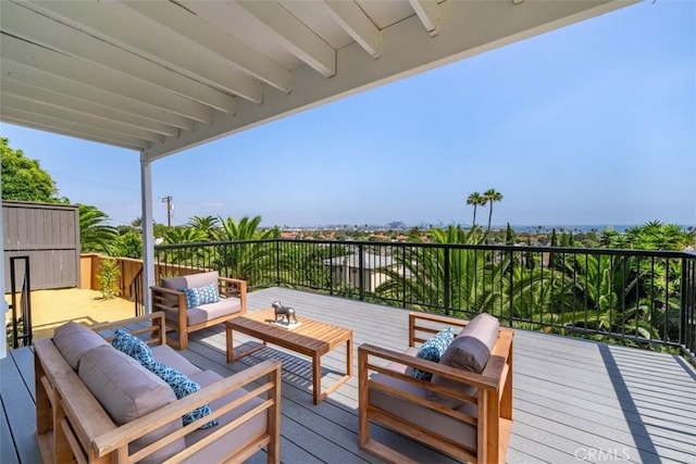 deck with an outdoor living space