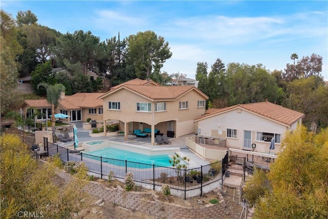 view of pool featuring a patio