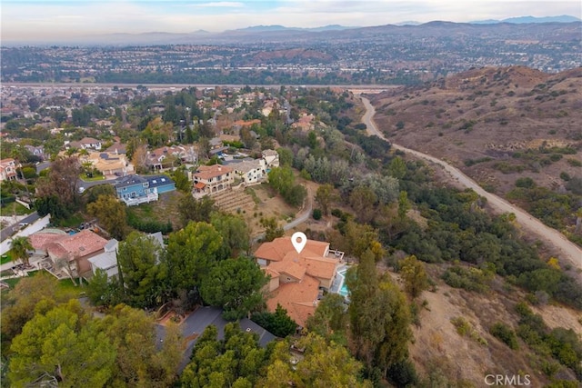 aerial view featuring a mountain view