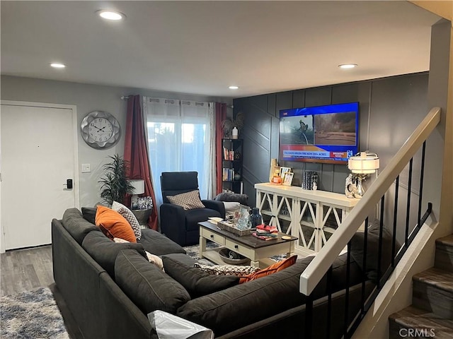 living room featuring wood-type flooring