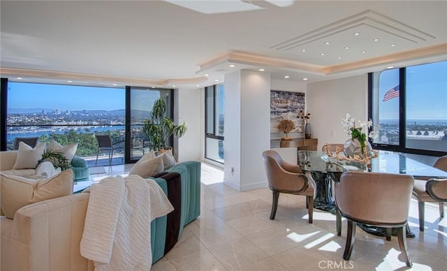 interior space featuring a healthy amount of sunlight and floor to ceiling windows