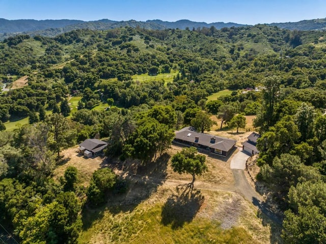 aerial view featuring a mountain view