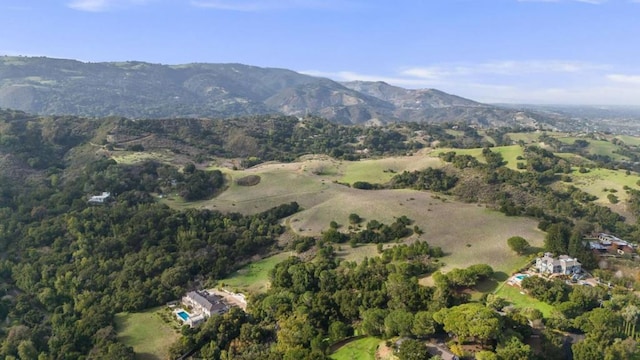 bird's eye view with a mountain view