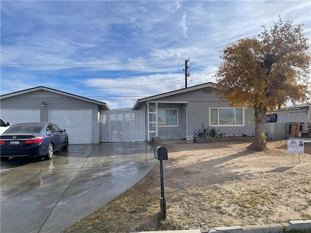 view of front of house with a garage