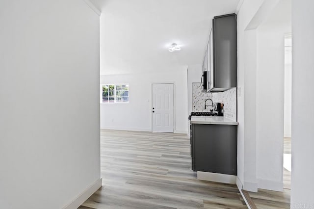 hall featuring light hardwood / wood-style flooring