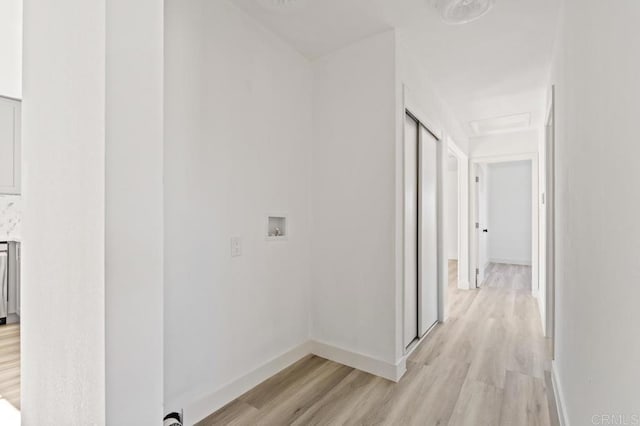 hall featuring light wood-type flooring