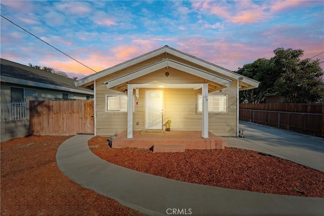 bungalow-style house with covered porch