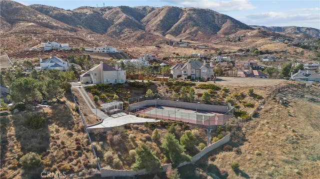 aerial view with a mountain view