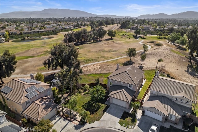 bird's eye view with a residential view and a mountain view