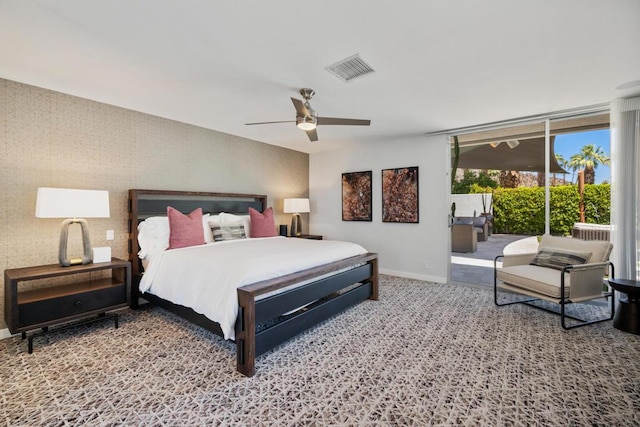 bedroom with ceiling fan