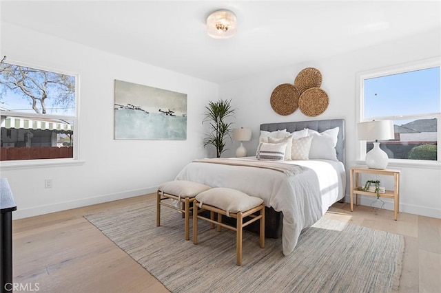 bedroom featuring light hardwood / wood-style floors