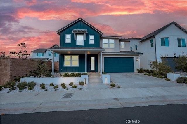 view of front facade featuring a garage