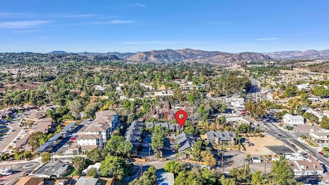 bird's eye view with a mountain view