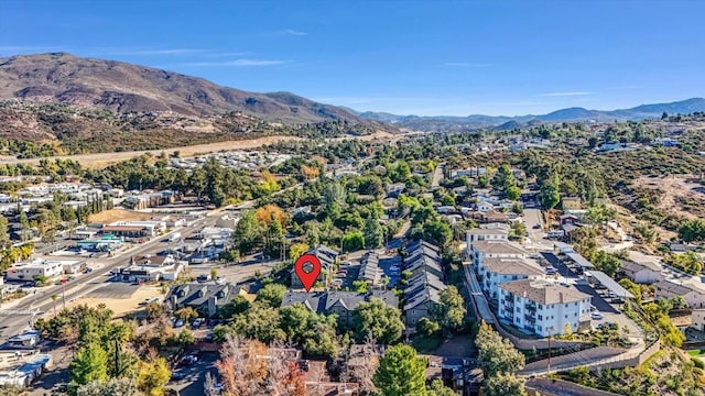 bird's eye view featuring a mountain view