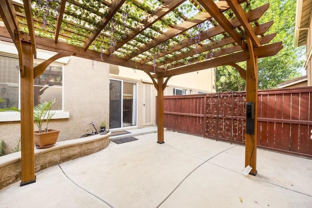 view of patio with a pergola