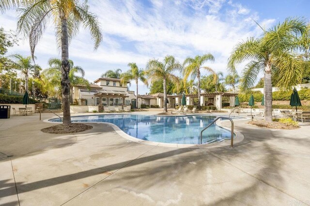 view of pool featuring a patio area