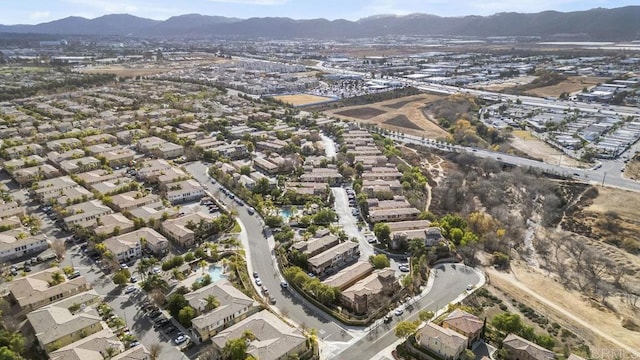 aerial view with a mountain view