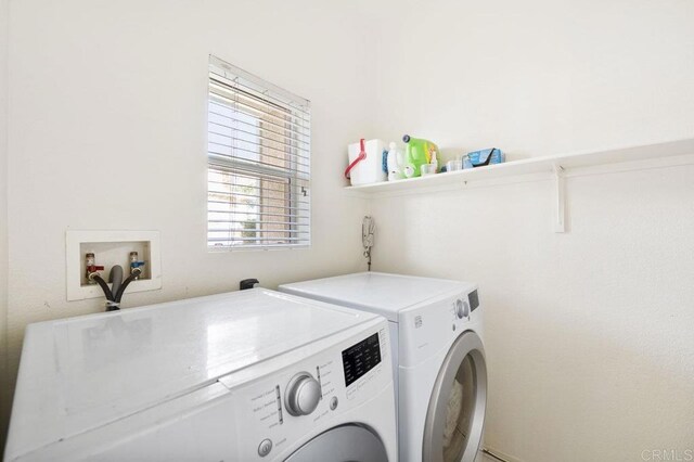 laundry room with washing machine and clothes dryer