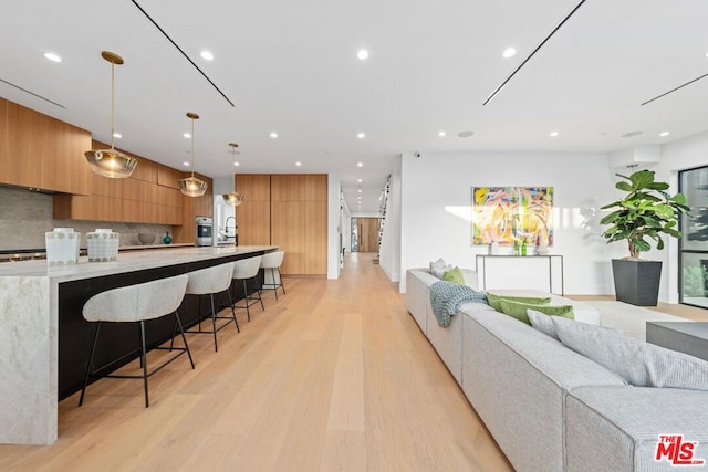 interior space featuring light wood-type flooring