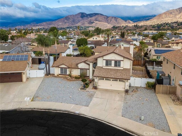 drone / aerial view with a mountain view