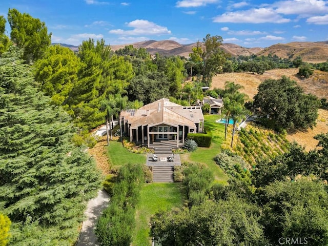 bird's eye view featuring a mountain view