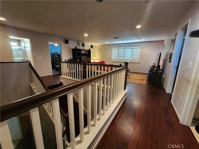 hall featuring dark hardwood / wood-style floors