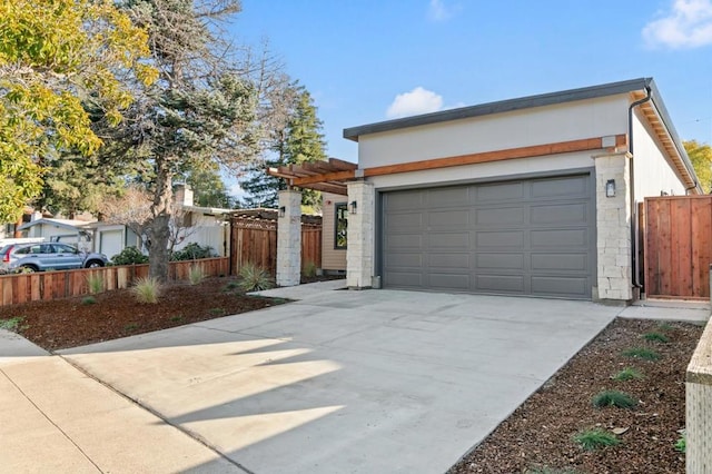 modern home featuring a garage