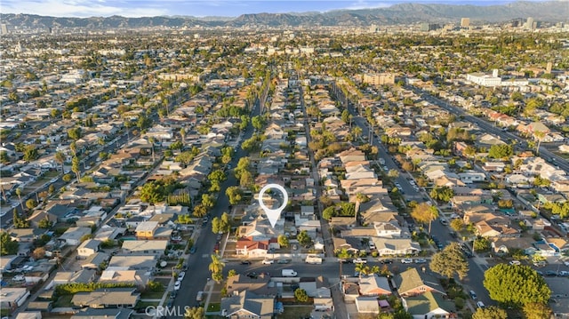 bird's eye view with a mountain view