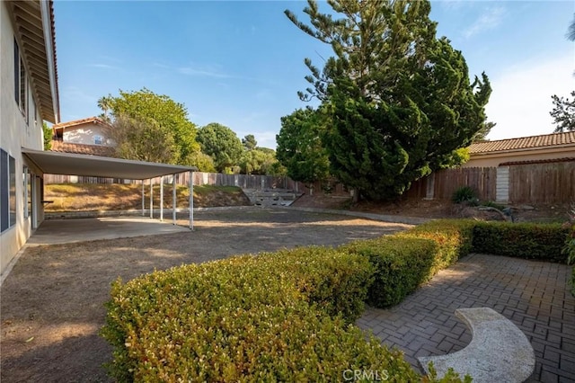 view of yard featuring a patio